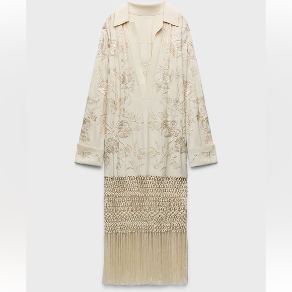 Zara embroidered macrame dress limited edition Size M-L - Picture 11 of 14